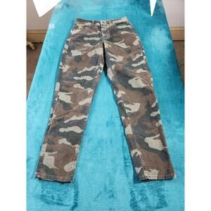 American Eagle Jeans Size 0 Womens Green Pants Camouflaged Stretch Mom Straight